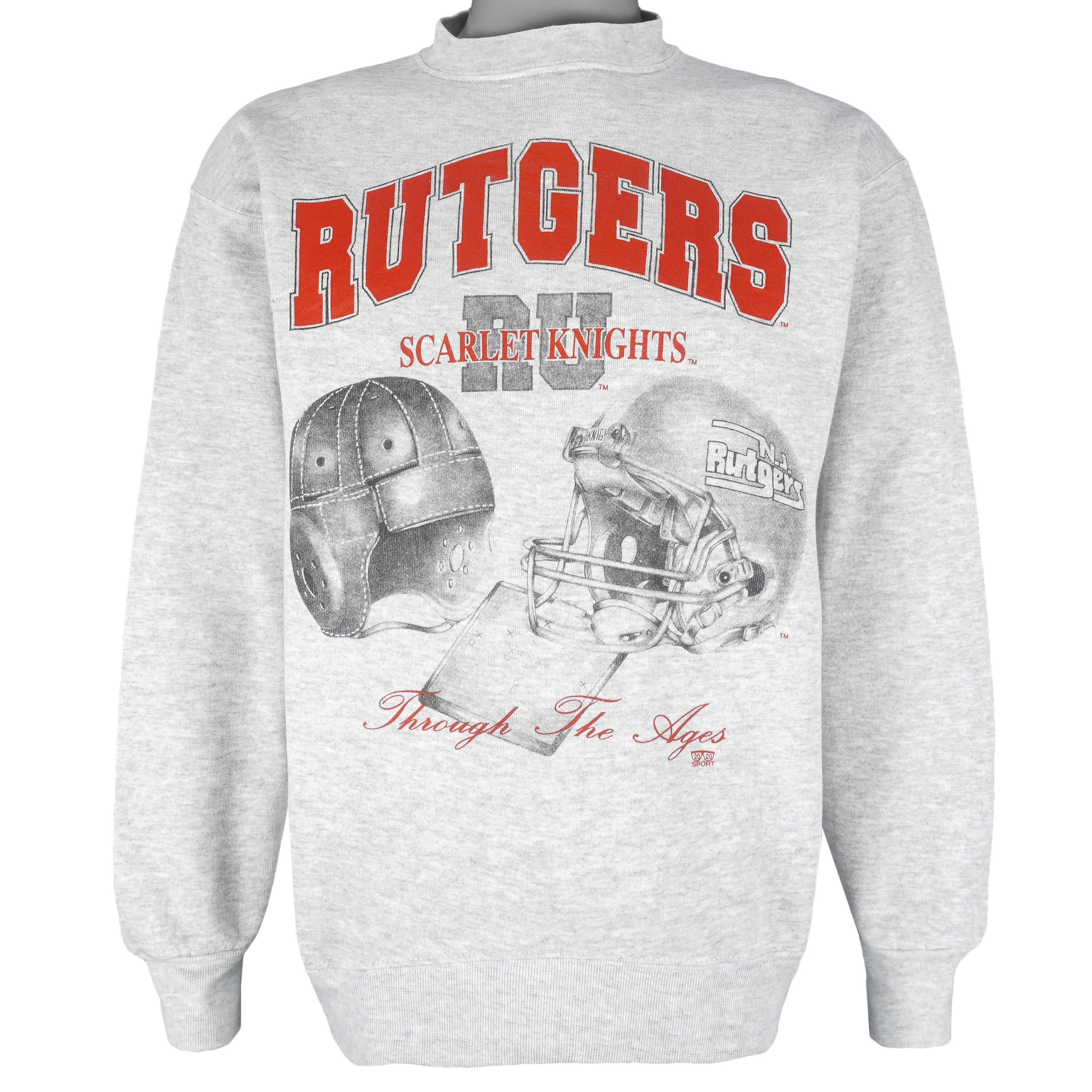 NCAA - Rutgers Scarlet Knights Helmet Crew Neck Sweatshirt 1990s Large Vintage Retro Basketball