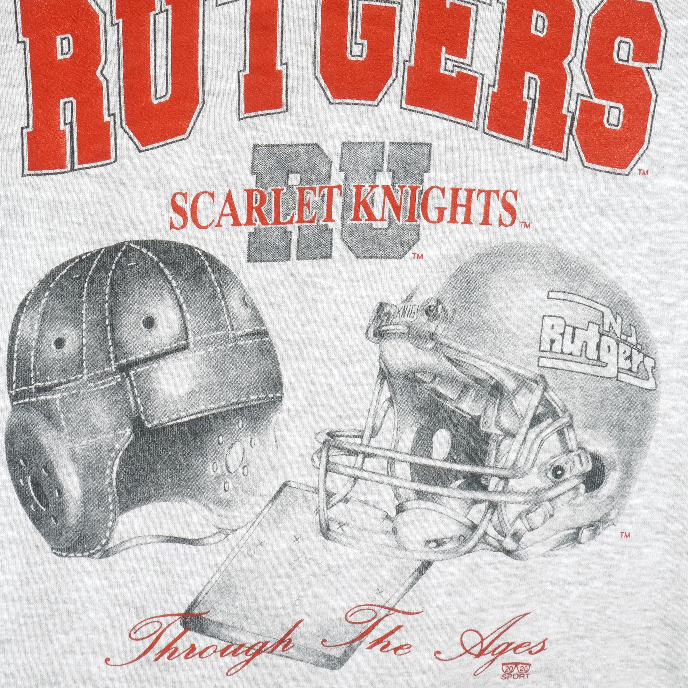 NCAA - Rutgers Scarlet Knights Helmet Crew Neck Sweatshirt 1990s Large Vintage Retro Basketball
