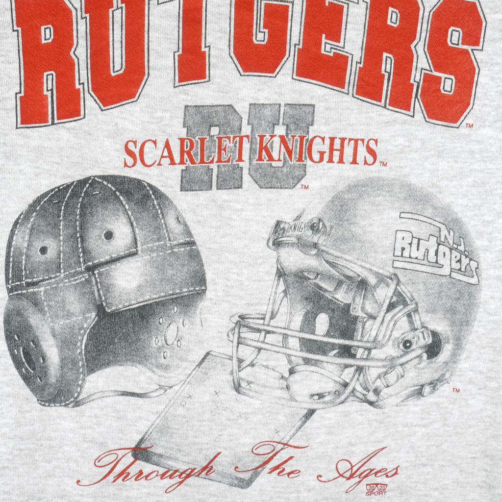 NCAA - Rutgers Scarlet Knights Helmet Crew Neck Sweatshirt 1990s Large Vintage Retro Basketball