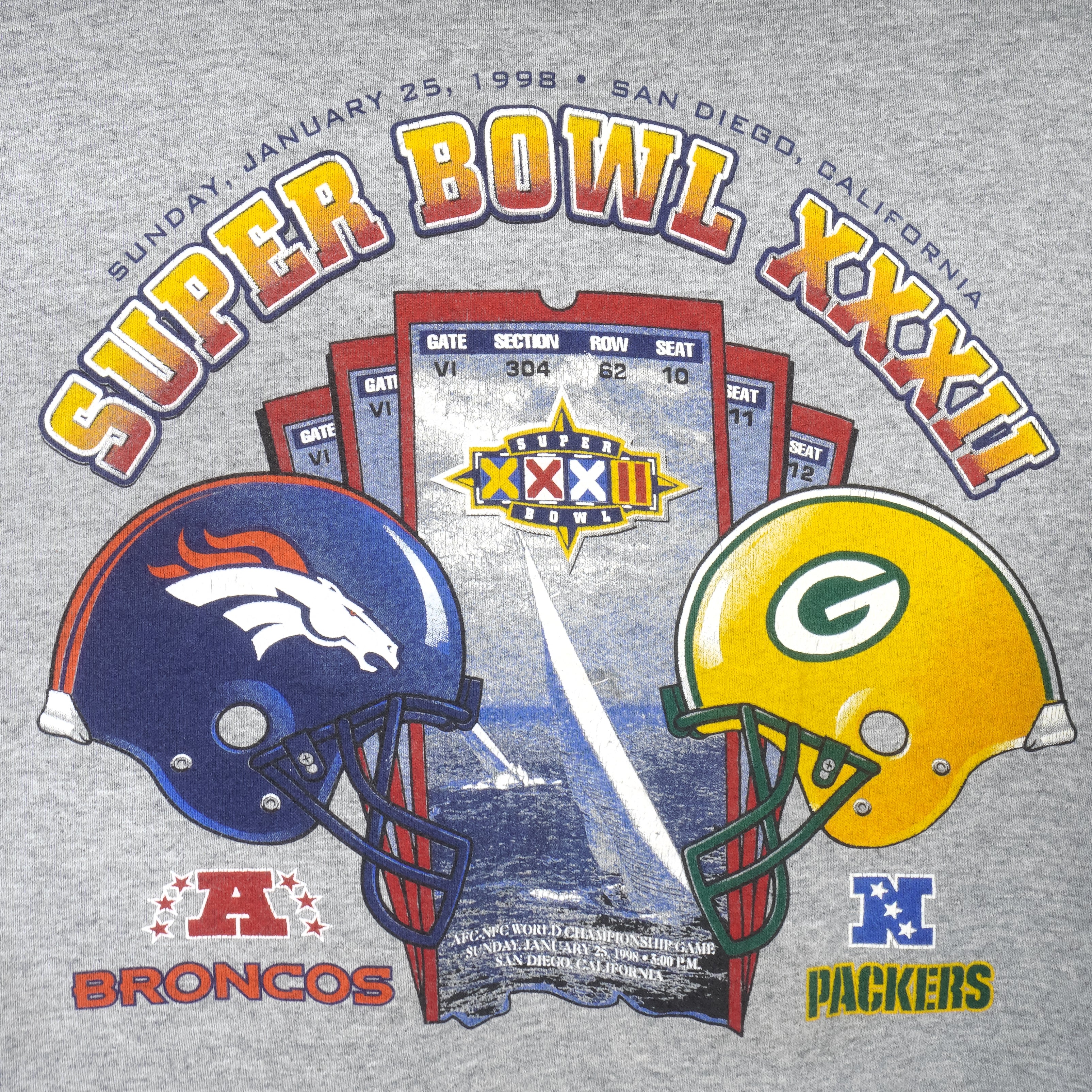 NFL (Pro Player) - Broncos VS Packer Super Bowl 32th Sweatshirt 1998 Medium Vintage Retro Football