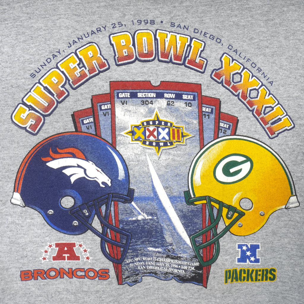 NFL (Pro Player) - Broncos VS Packer Super Bowl 32th Sweatshirt 1998 Medium Vintage Retro Football