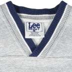 NCAA (Lee) - Michigan Wolverines Embroidered V-Neck Sweatshirt 1990s Large Vintage Retro College