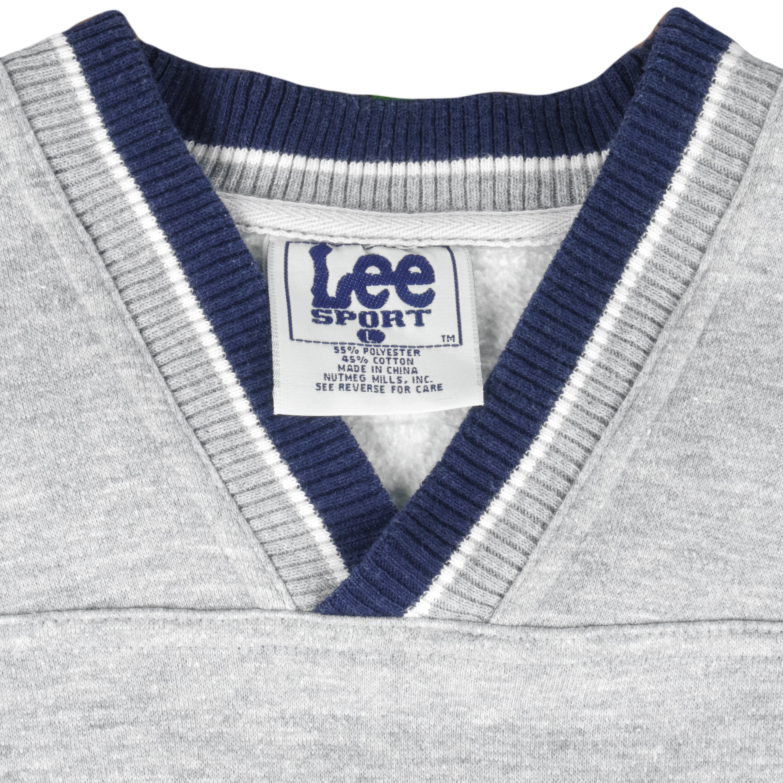 NCAA (Lee) - Michigan Wolverines Embroidered V-Neck Sweatshirt 1990s Large Vintage Retro College
