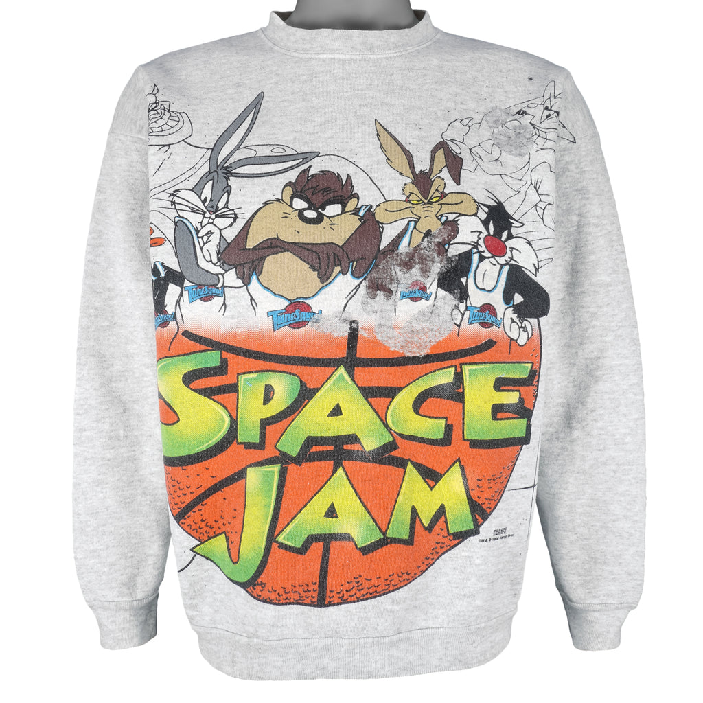 Looney Tunes (Space Jam) - Tune Squad Crew Neck Sweatshirt 1990s Large Vintage Retro