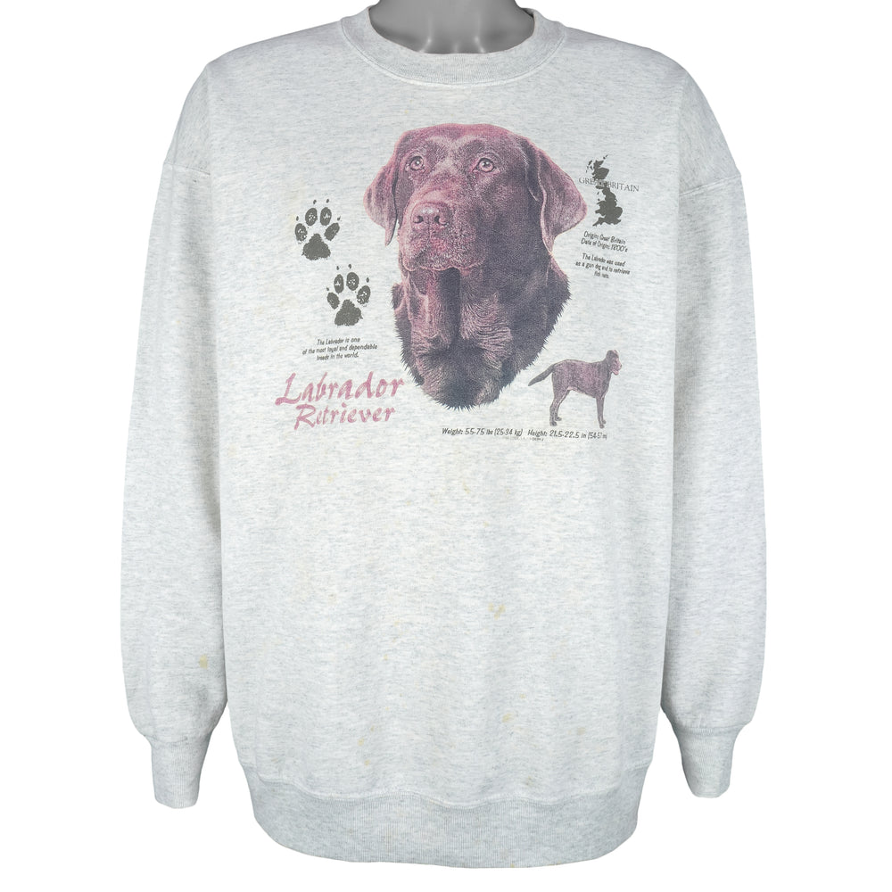 Vintage - Labrador Retriever Crew Neck Sweatshirt 1990s XX-Large Vintage Retro