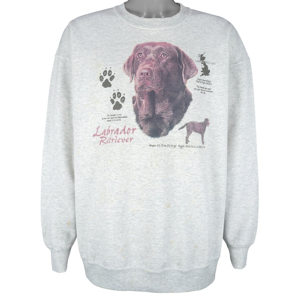 Vintage - Labrador Retriever Crew Neck Sweatshirt 1990s XX-Large Vintage Retro
