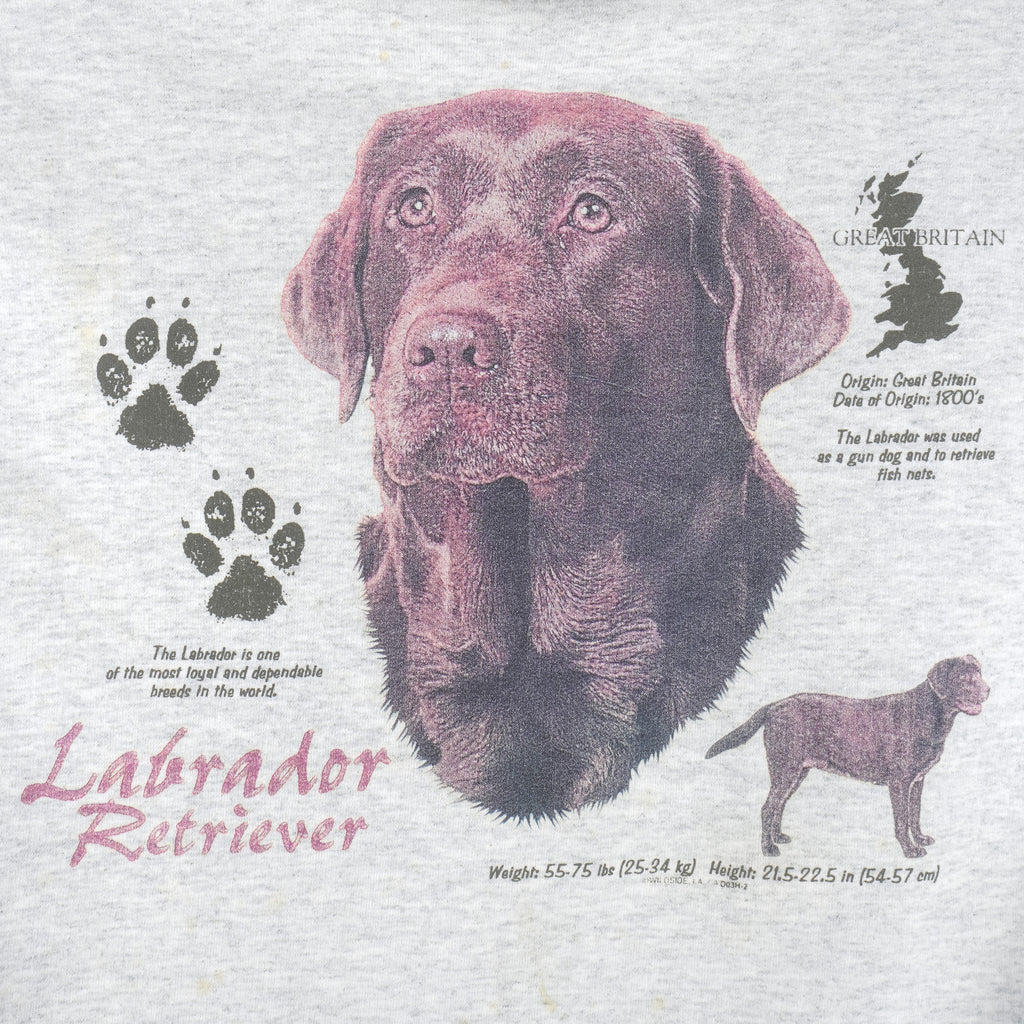Vintage - Labrador Retriever Crew Neck Sweatshirt 1990s XX-Large Vintage Retro