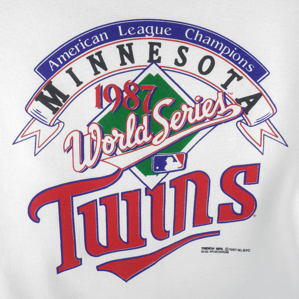MLB - Minnesota Twins World Series Craw Neck Sweatshirt 1987 X-Large Vintage Retro Baseball