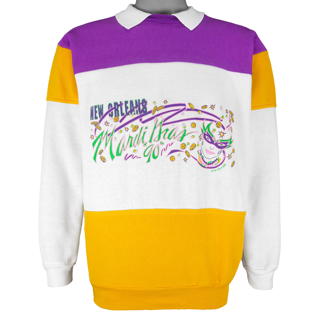 Vintage - New Orleans Madi Gras Crew Neck Sweatshirt 1989 Large Vintage Retro