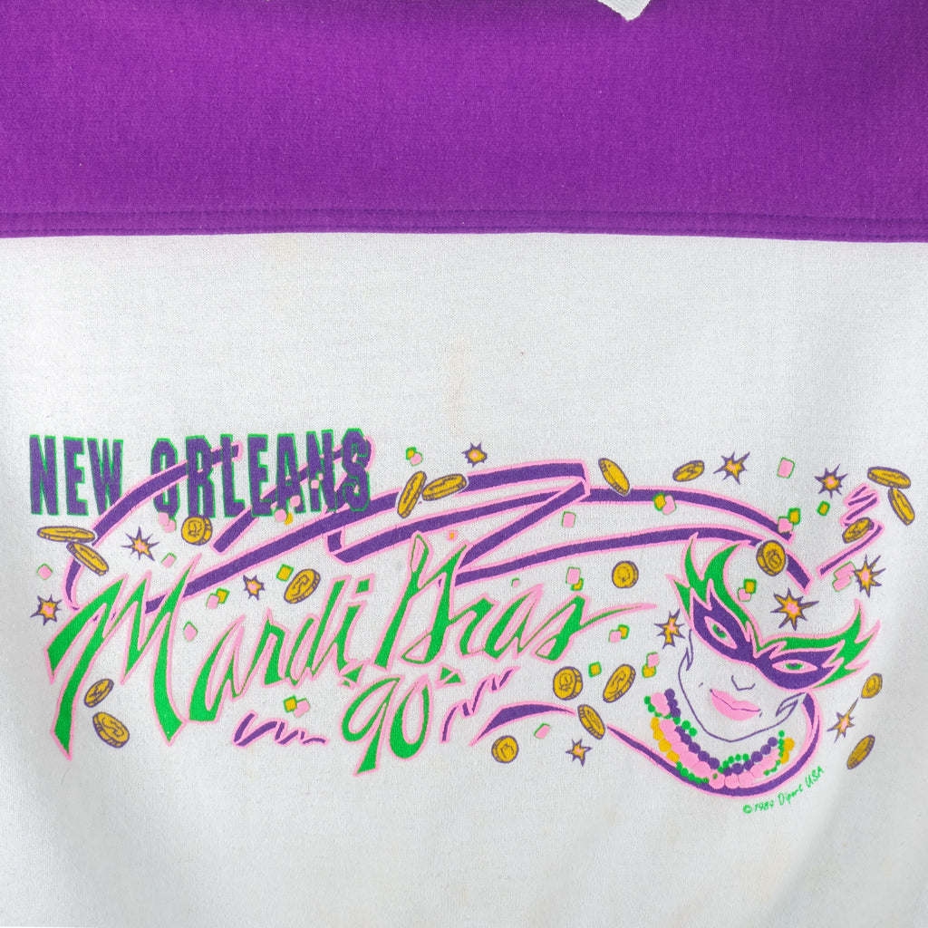 Vintage - New Orleans Madi Gras Crew Neck Sweatshirt 1989 Large Vintage Retro