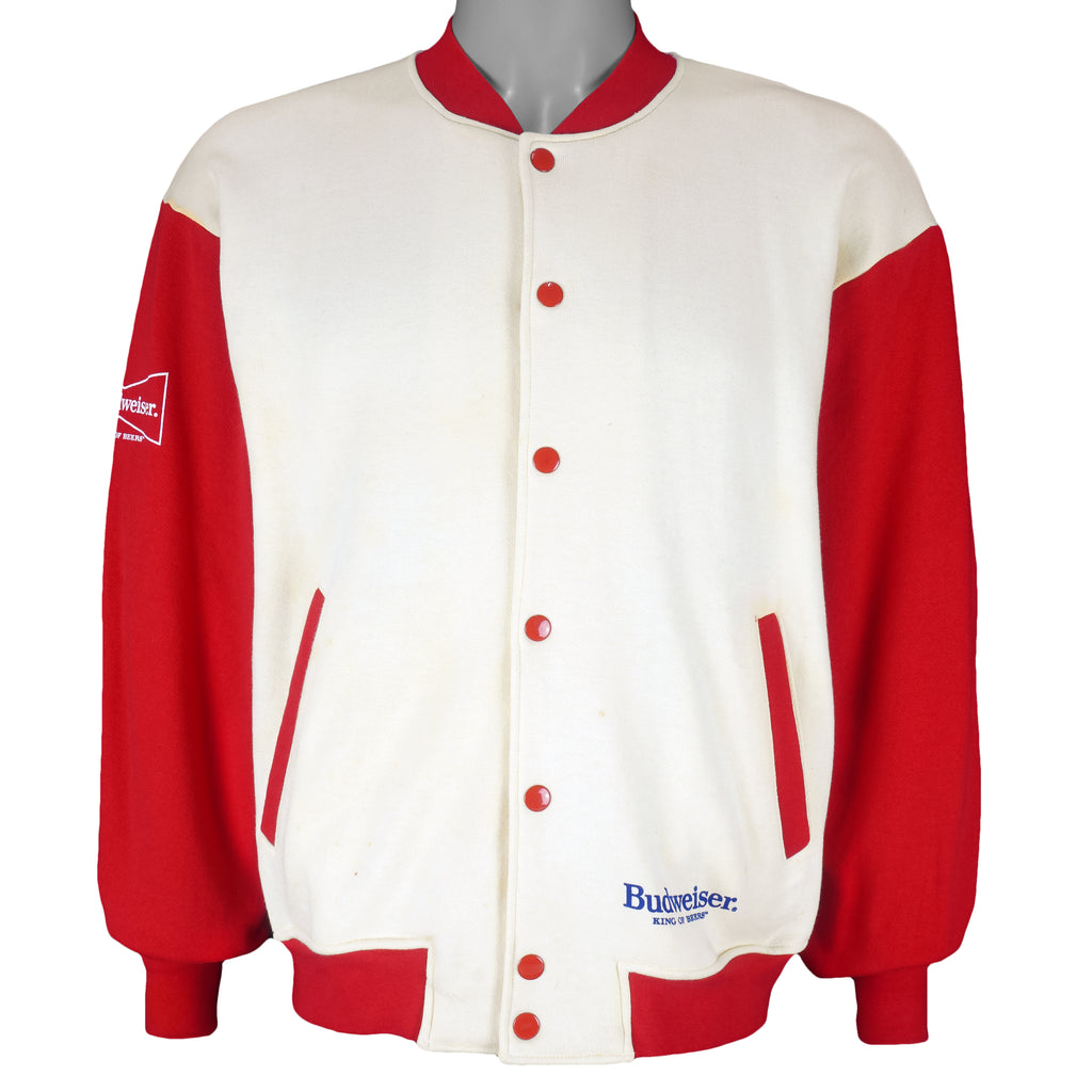 Budweiser (Suntory) - Cream Button-Up Jacket 1990s Medium Vintage Retro