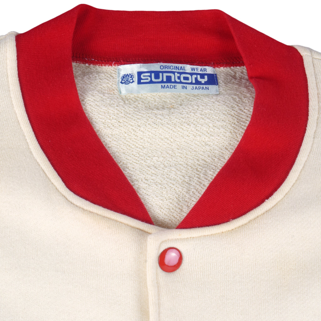 Budweiser (Suntory) - Cream Button-Up Jacket 1990s Medium Vintage Retro