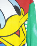Disney - Tricolor Donald Duck Crew Neck Sweatshirt 1990s Medium Vintage Retro