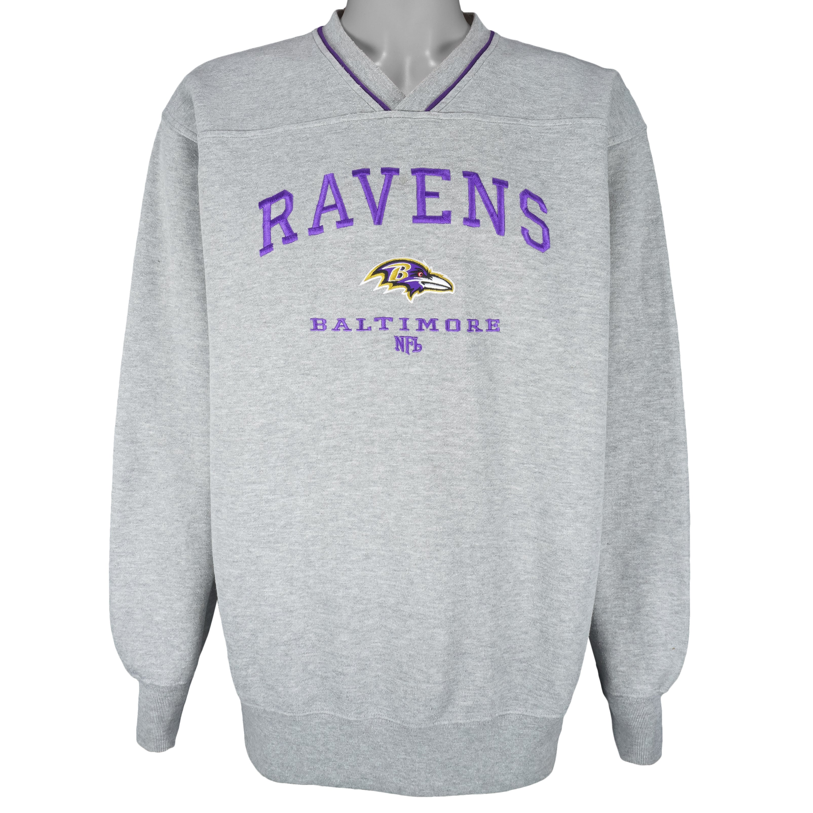 NFL - Baltimore Ravens Embroidered Crew Neck Sweatshirt 1990s X-Large Vintage Retro Football