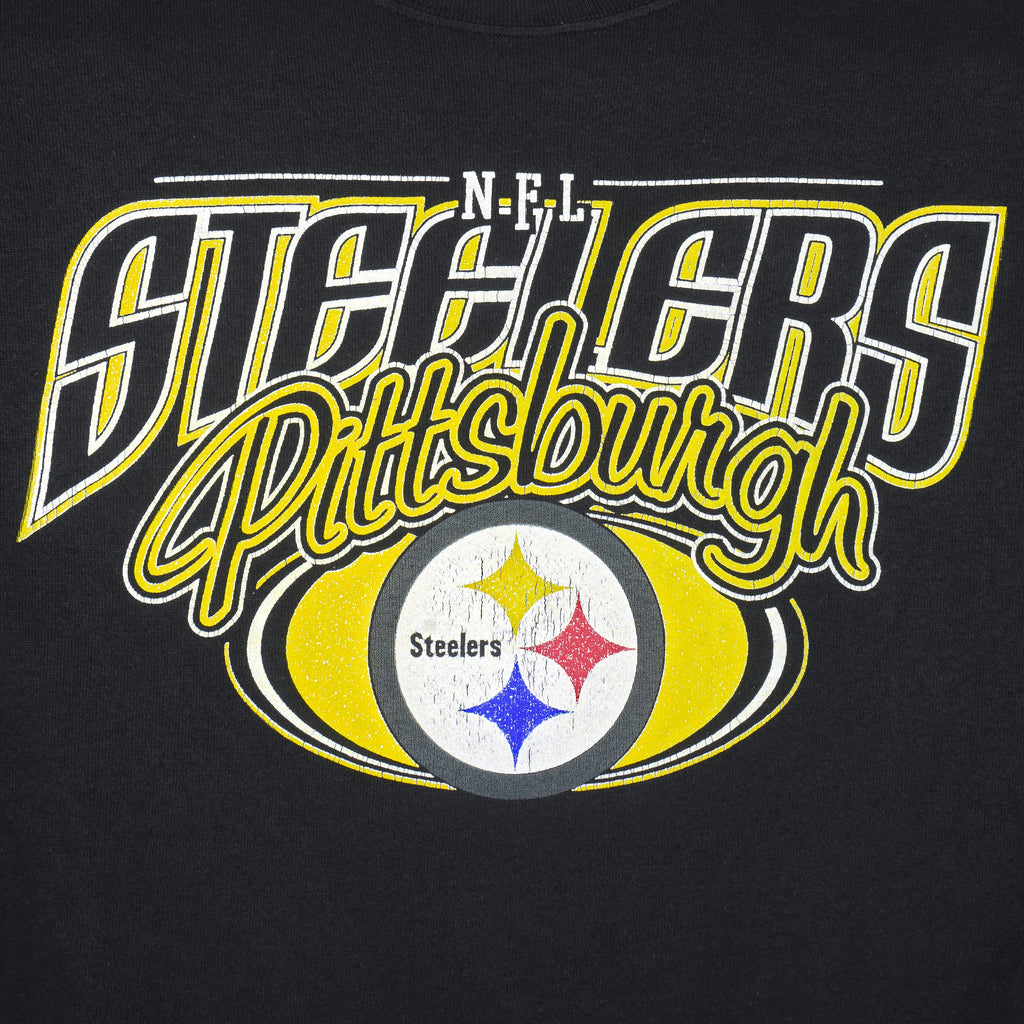 NFL (Logo Athletics) - Pittsburgh Steelers Crew Neck Sweatshirt 1990s Large Vintage Retro Football
