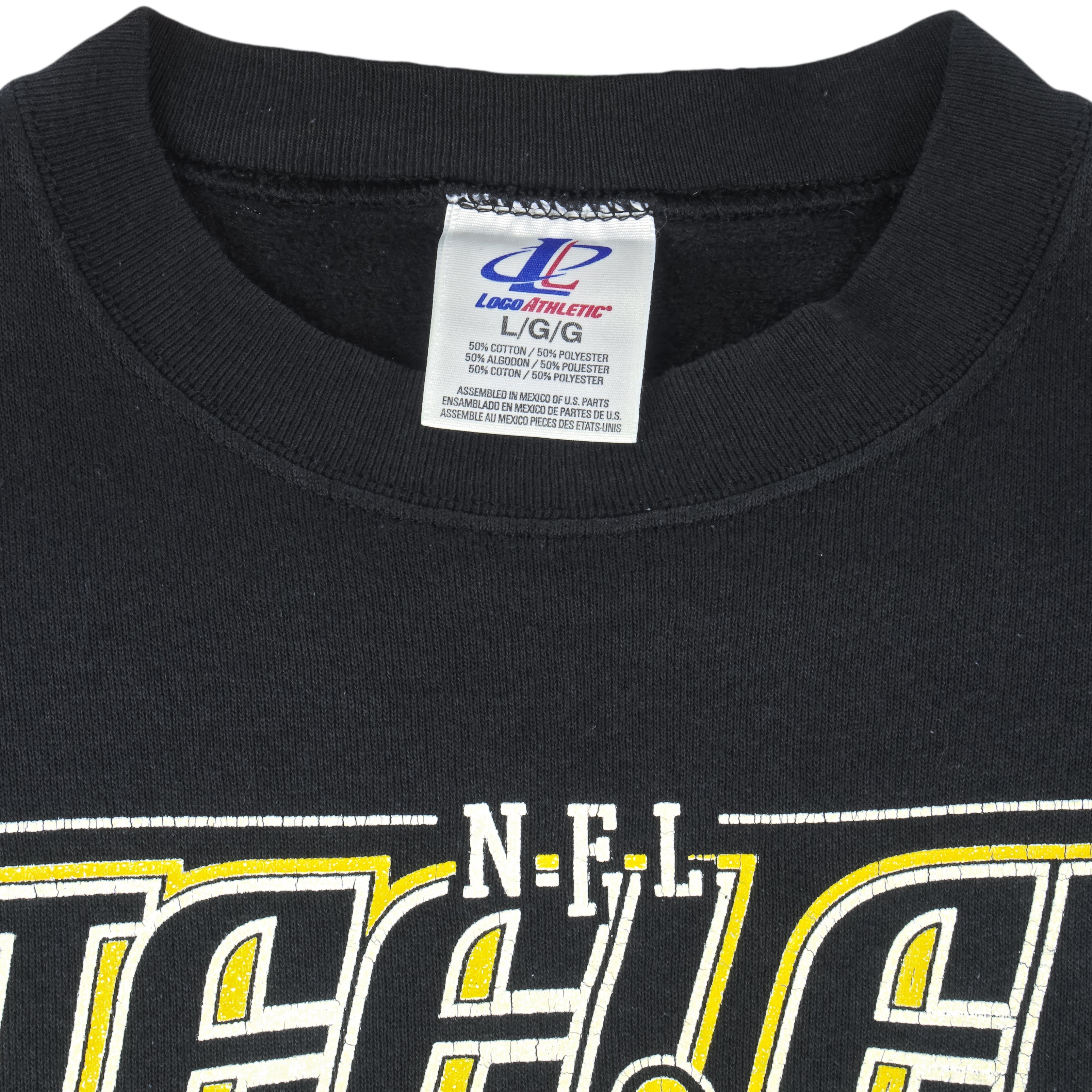 NFL (Logo Athletics) - Pittsburgh Steelers Crew Neck Sweatshirt 1990s Large Vintage Retro Football