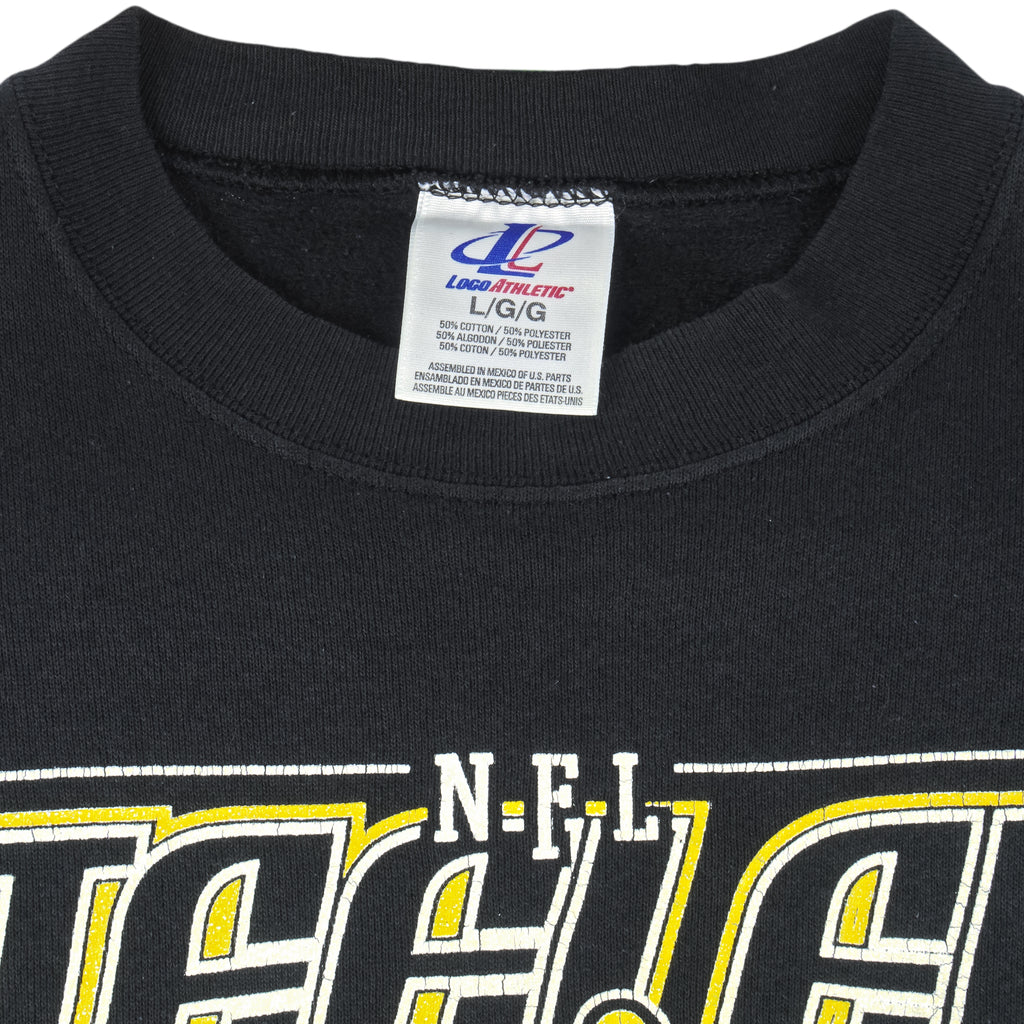NFL (Logo Athletics) - Pittsburgh Steelers Crew Neck Sweatshirt 1990s Large Vintage Retro Football