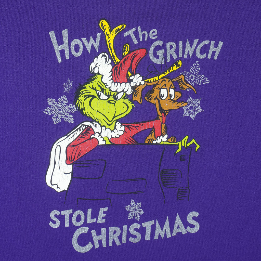 Vintage (Dr. Seuss) - How The Grinch Stole Christmas Crew Neck Sweatshirt Large Vintage Retro
