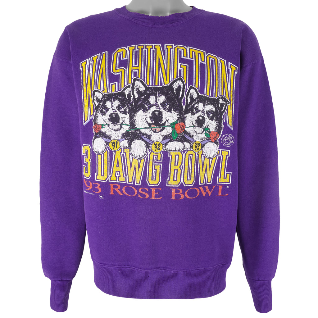 NCAA (Lee) - Washington Huskies Rose Bowl Crew Neck Sweatshirt 1993 Large Vintage Retro Football College