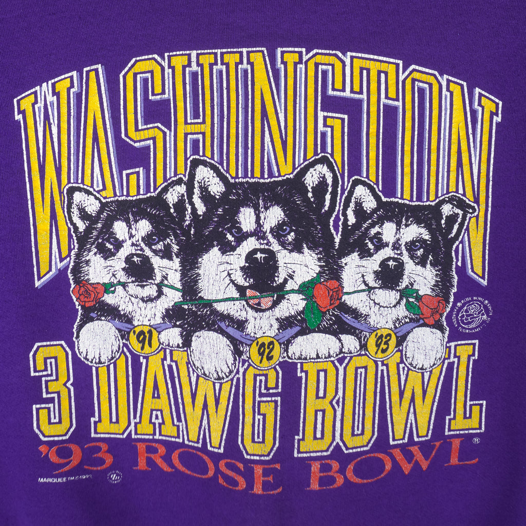 NCAA (Lee) - Washington Huskies Rose Bowl Crew Neck Sweatshirt 1993 Large Vintage Retro Football College