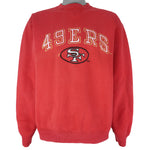 NFL (Logo 7) - San Francisco 49ers Embroidered Crew Neck Sweatshirt 1990s Large
