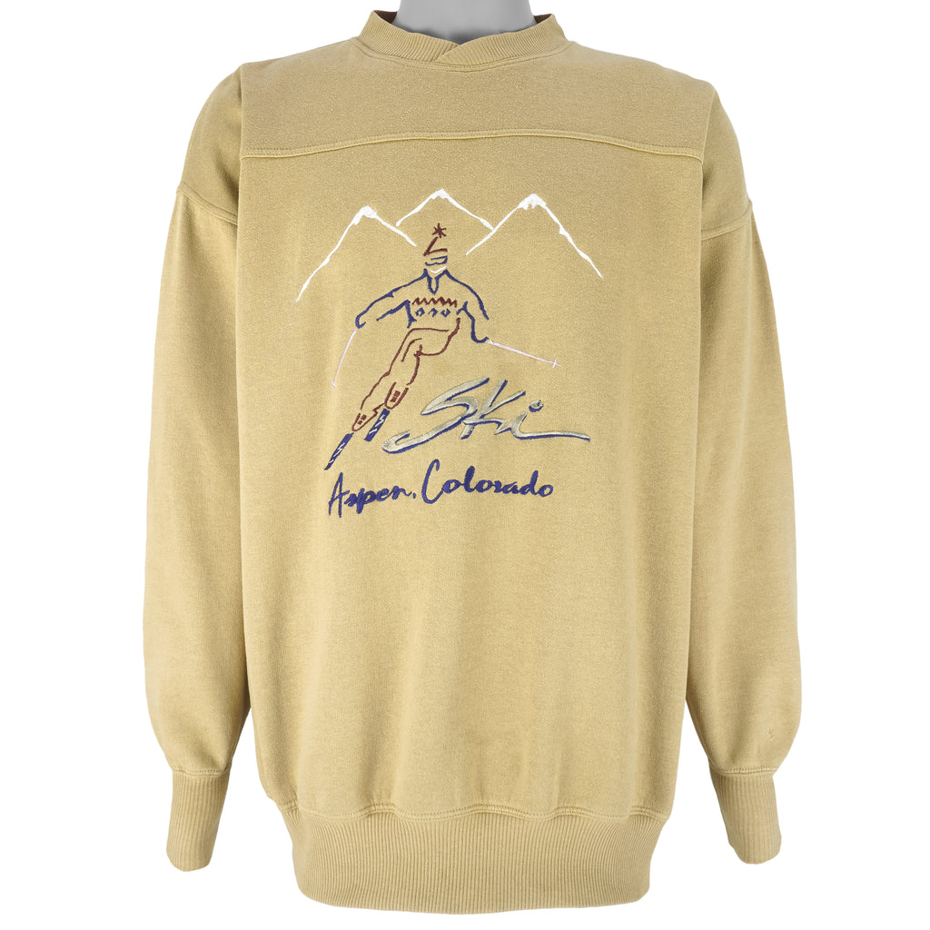 Vintage (CS) - Aspen Colorado Ski Center Embroidered Sweatshirt 1990s Large Vintage Retro