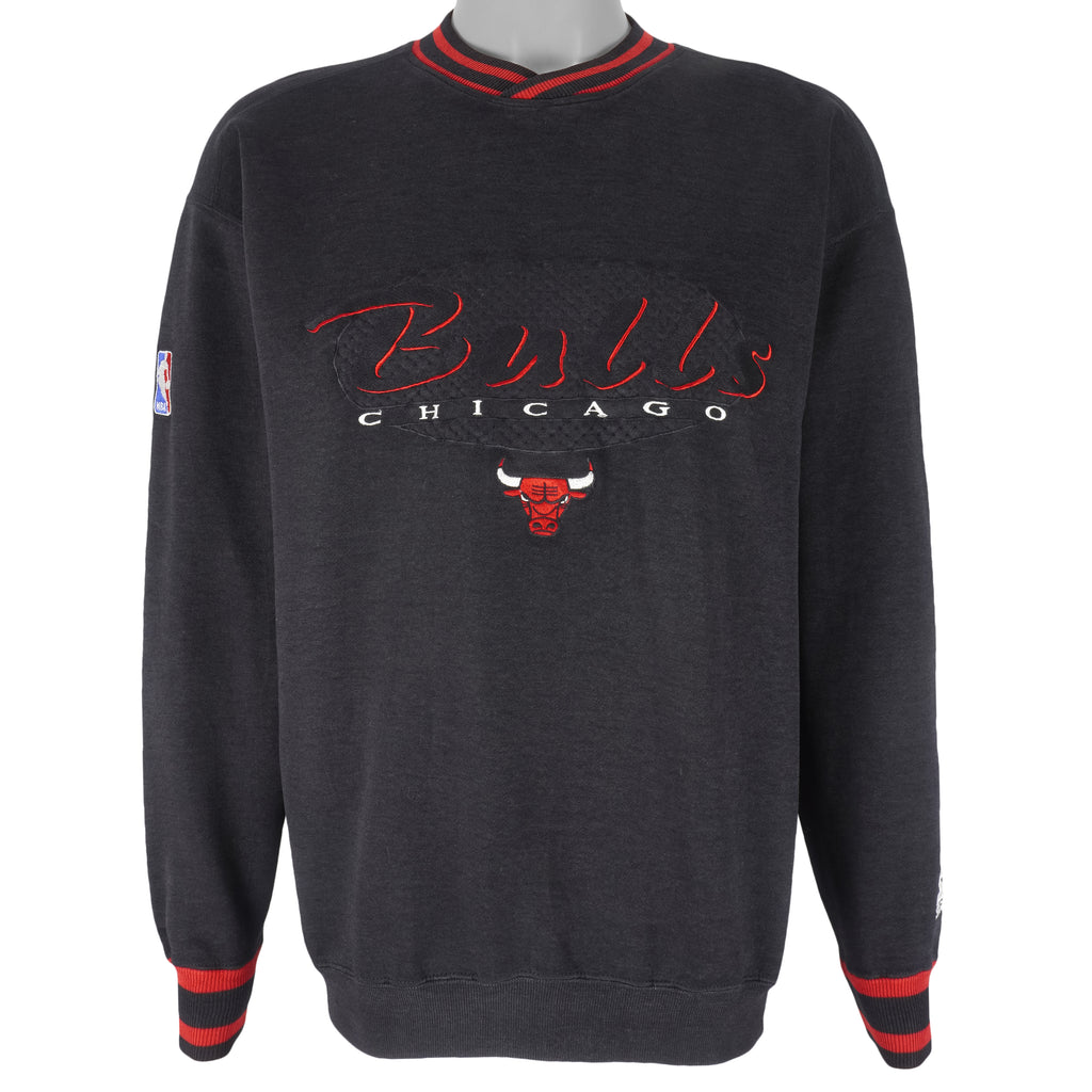 Starter - Chicago Bulls Embroidered Crew Neck Sweatshirt 1990s Large Vintage Retro Basketball
