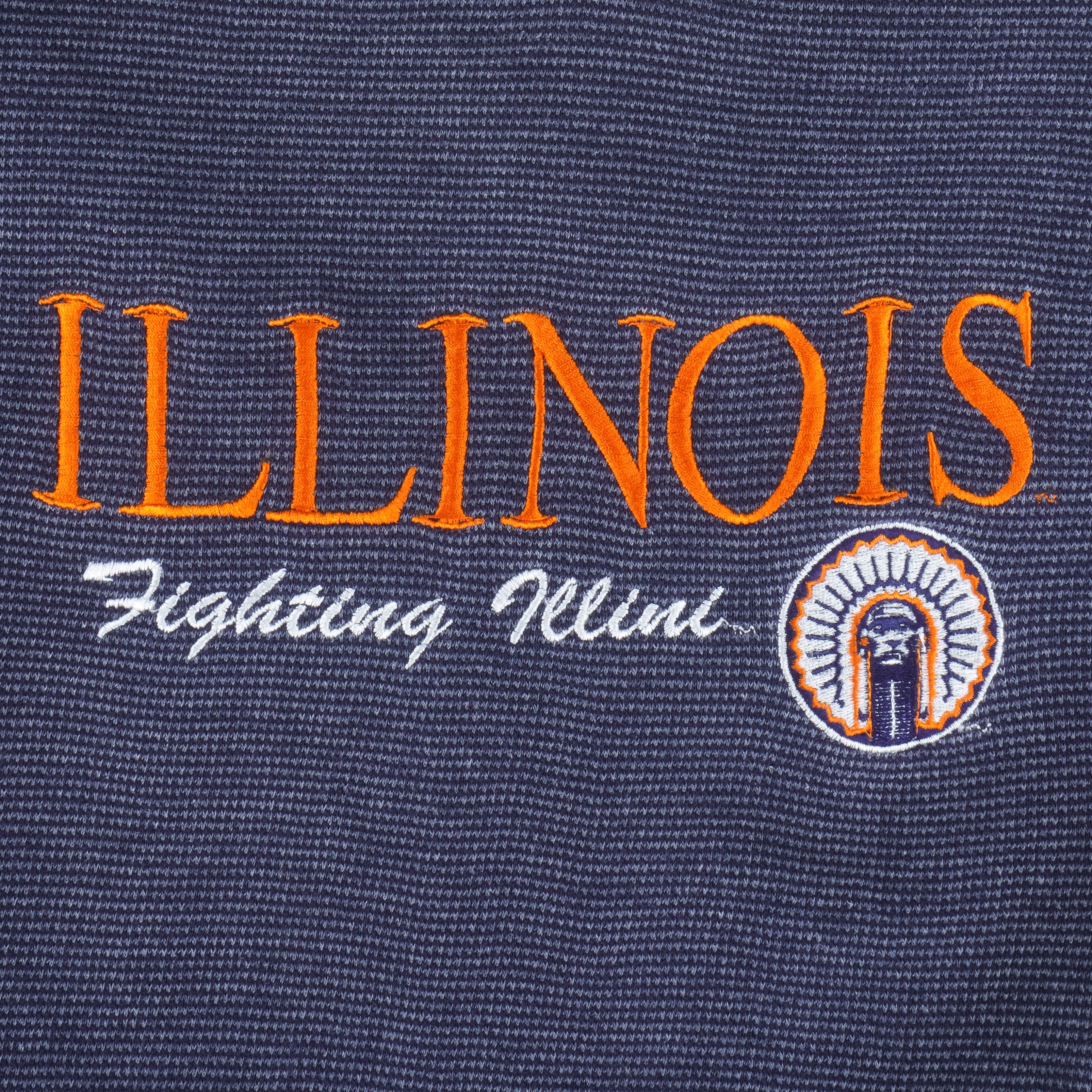 NCAA (Logo 7) - Fighting Illini Embroidered Crew Neck Sweatshirt 1990s X-Large Vintage Retro College