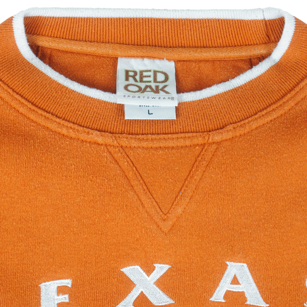 NCAA (Red Oak) - Texas Longhorns Embroidered Crew Neck Sweatshirt 1990s Large Vintage Retro College