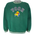 Disney - Green Winnie The Pooh Crew Neck Sweatshirt 1990s Large Vintage Retro