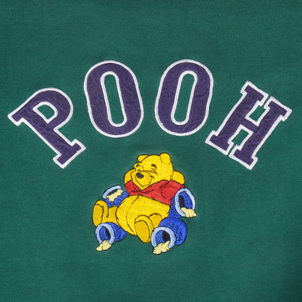 Disney - Green Winnie The Pooh Crew Neck Sweatshirt 1990s Large Vintage Retro
