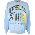 NCAA - Notre Dame Fighting Irish Champions Crew Neck Sweatshirt 1990s Large Vintage Retro College