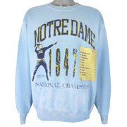 NCAA - Notre Dame Fighting Irish Champions Crew Neck Sweatshirt 1990s Large Vintage Retro College