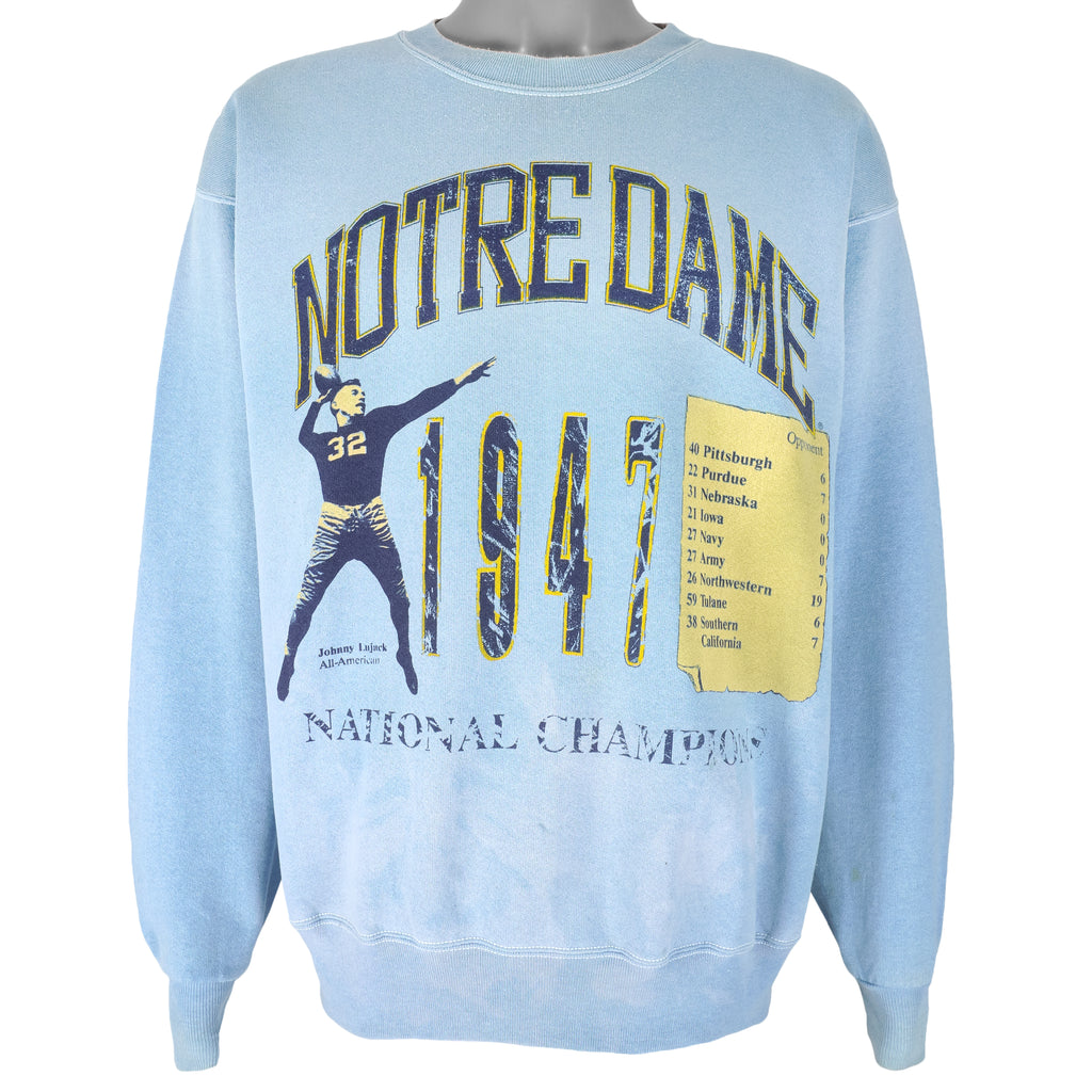 NCAA - Notre Dame Fighting Irish Champions Crew Neck Sweatshirt 1990s Large Vintage Retro College
