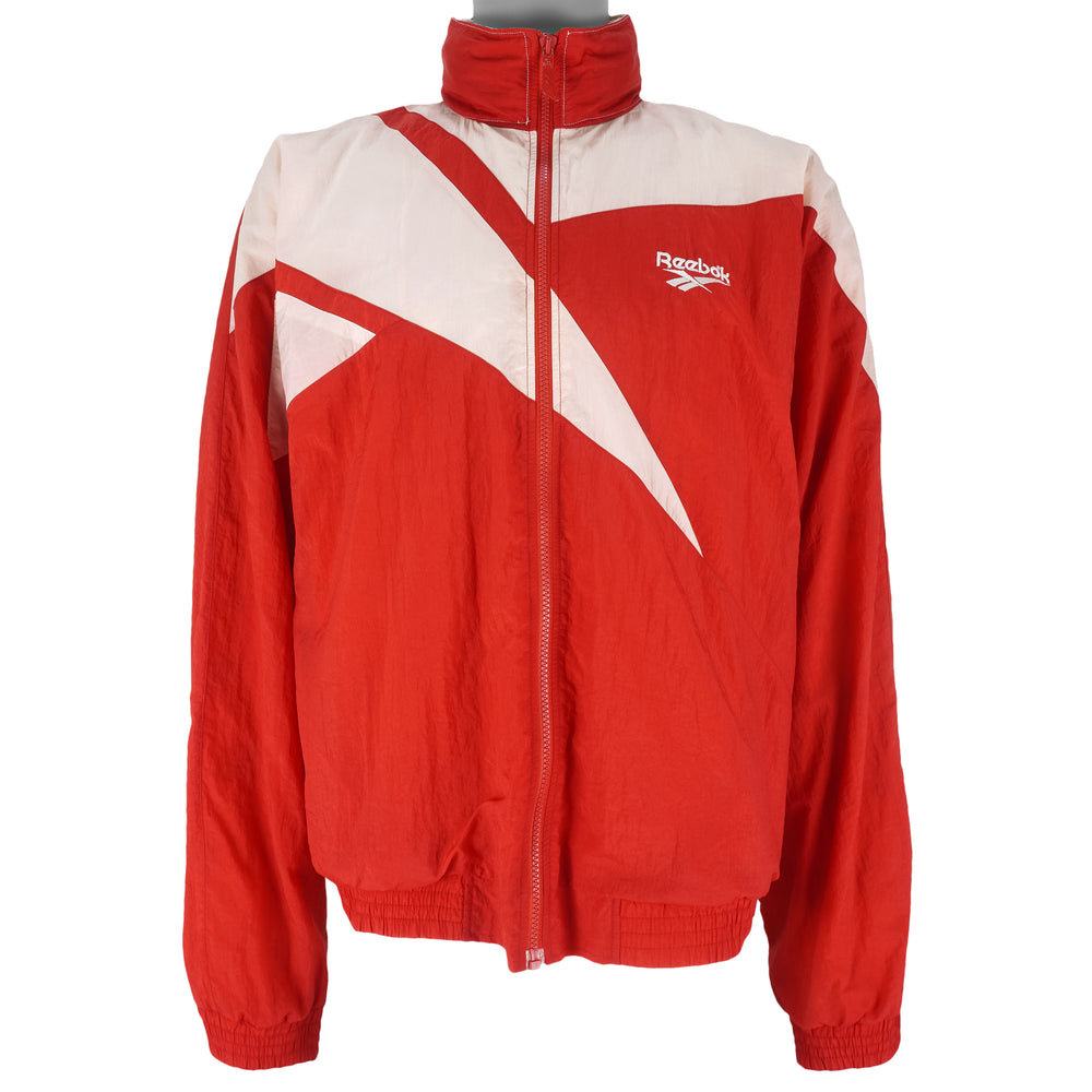 Reebok - Red Zip-Up Kamikaze Windbreaker 1990s Medium Vintage Retro