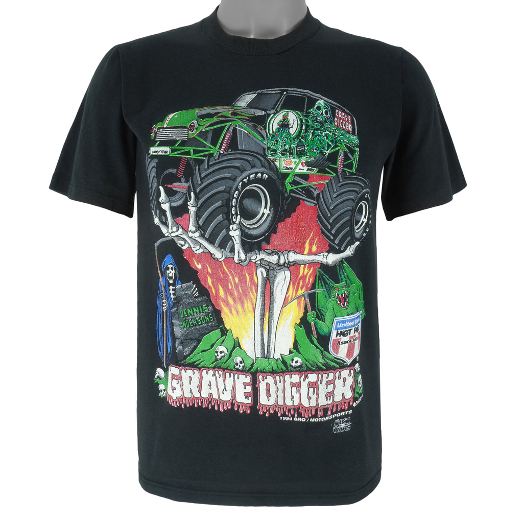 Vintage (Jerzees) - Dennis Anderson's Grave Digger Monster Truck T-Shirt 1994 Medium Vintage Retro