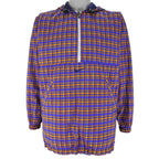 Nike - Blue with Red 1/4 Zip Reversible Plaid Windbreaker Medium Vintage Retro