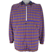 Nike - Blue with Red 1/4 Zip Reversible Plaid Windbreaker Medium Vintage Retro