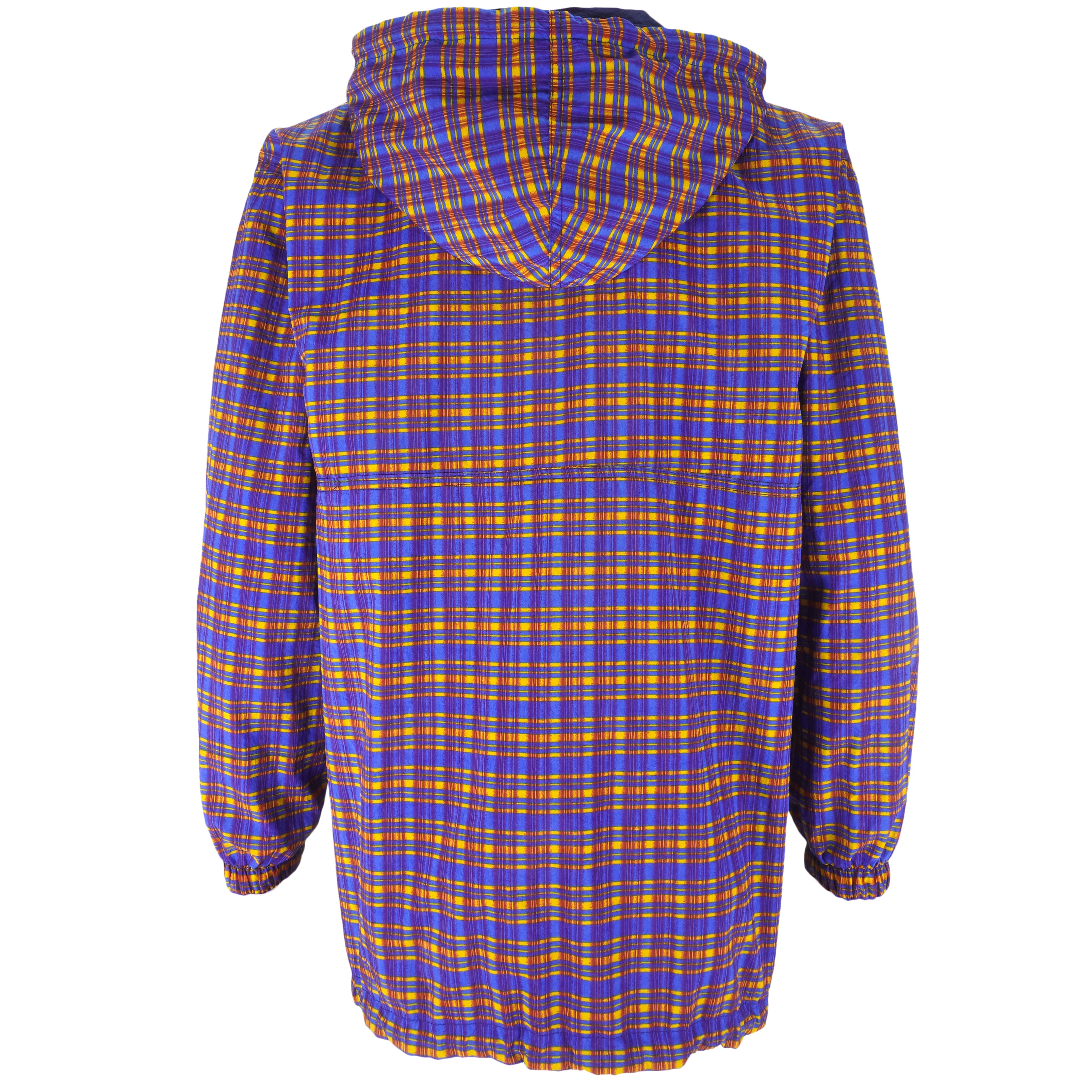 Nike - Blue with Red 1/4 Zip Reversible Plaid Windbreaker Medium Vintage Retro