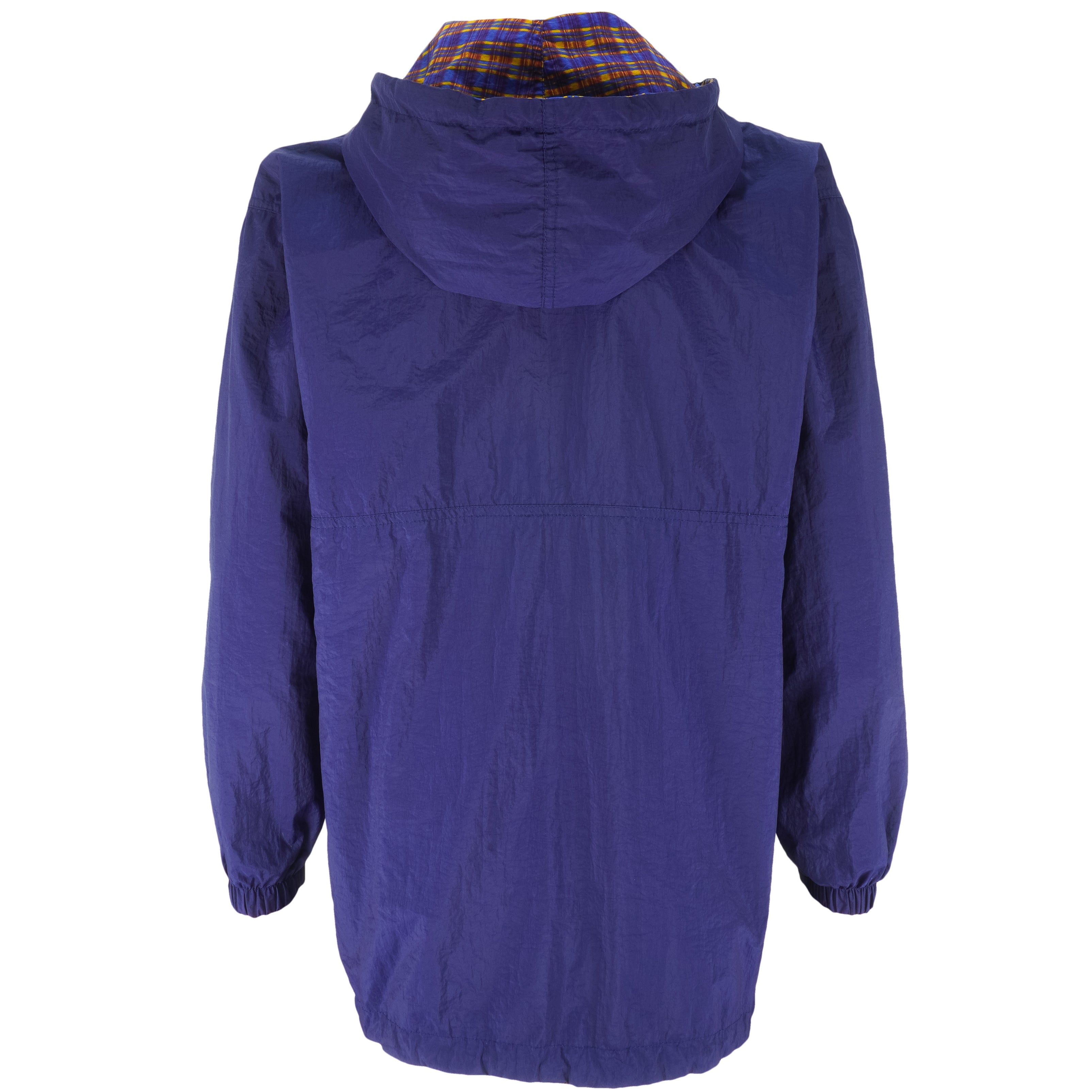 Nike - Blue with Red 1/4 Zip Reversible Plaid Windbreaker Medium Vintage Retro
