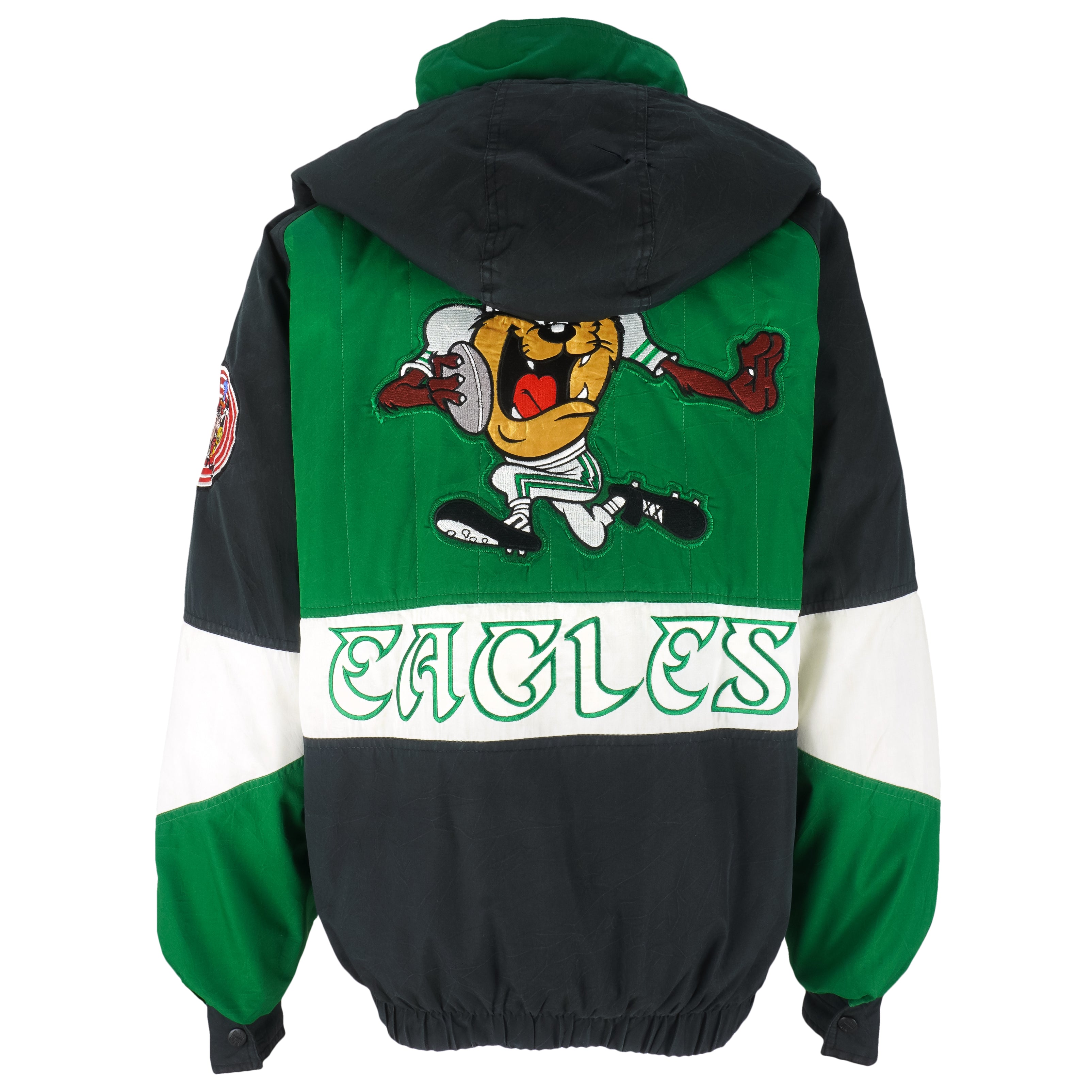 Looney Tunes - Philadelphia Eagles X Taz Hooded Jacket 1990s Large Vintage Retro Football
