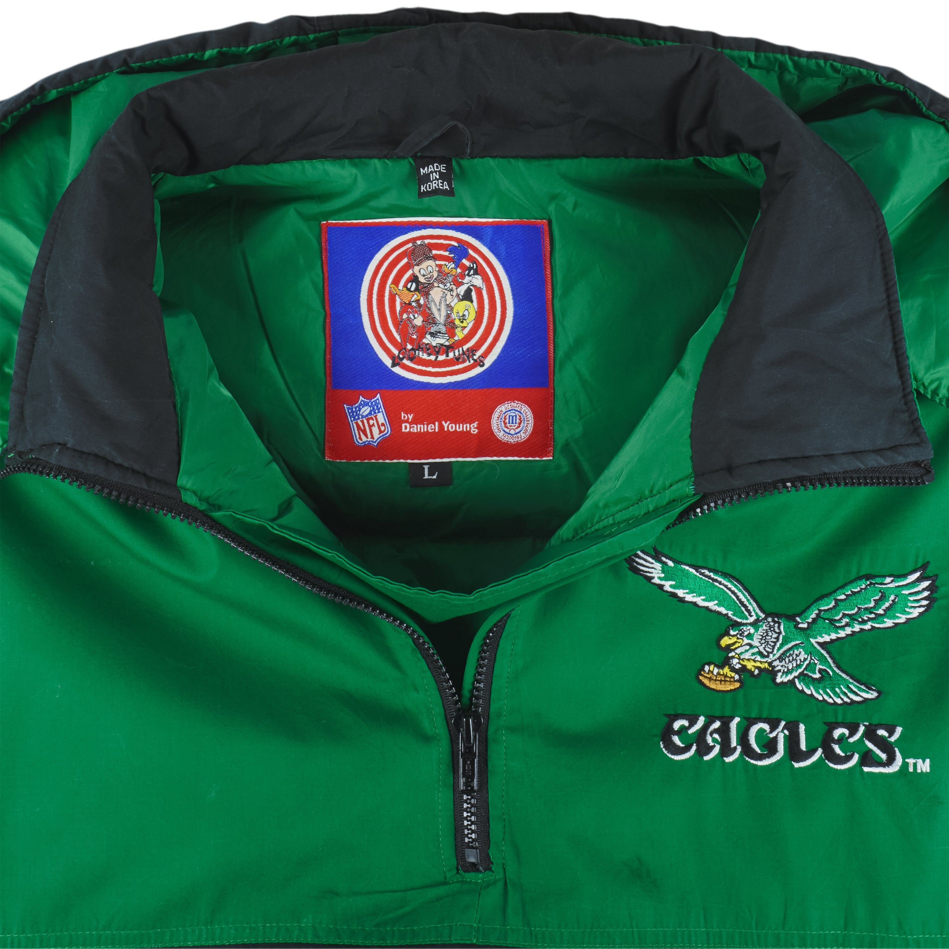 Looney Tunes - Philadelphia Eagles X Taz Hooded Jacket 1990s Large Vintage Retro Football