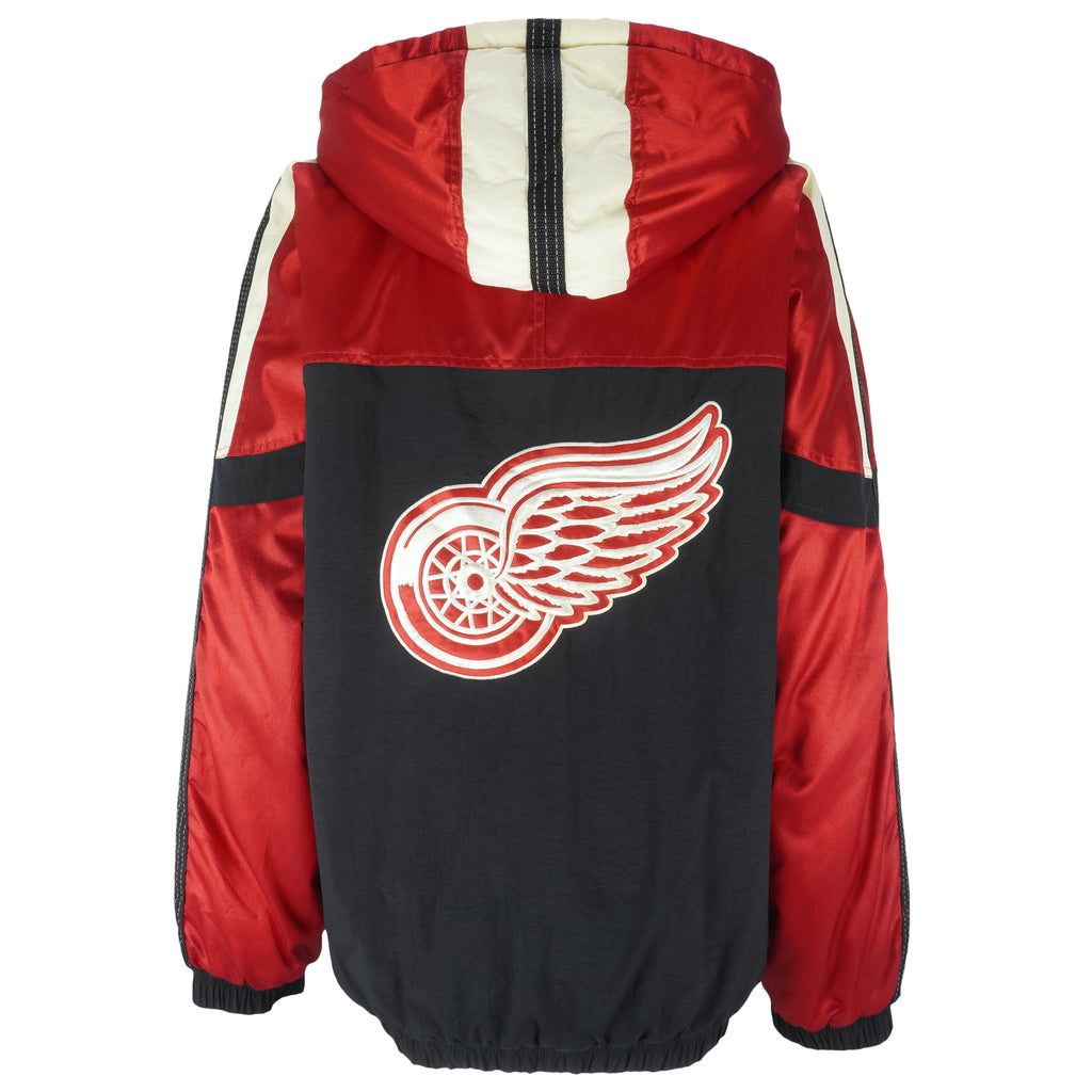 Starter - Detroit Red Wings Embroidered Hooded Jacket 1990s X-Large Vintage Retro Hockey
