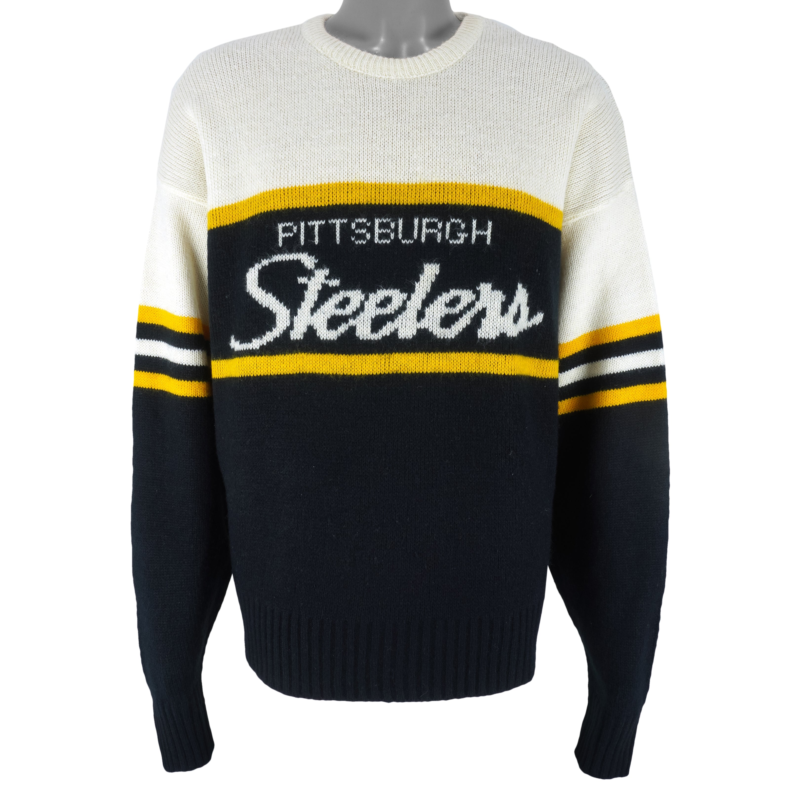 NFL (Cliff Engle) - Pittsburgh Steelers Crew Neck Sweater 1990s Medium Vintage Retro Football