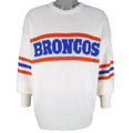 NFL (Cliff Eagle) - Denver Broncos Crew Neck Sweater 1990s Large Vintage Retro Football