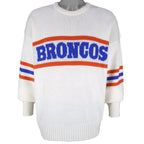 NFL (Cliff Eagle) - Denver Broncos Crew Neck Sweater 1990s Large Vintage Retro Football