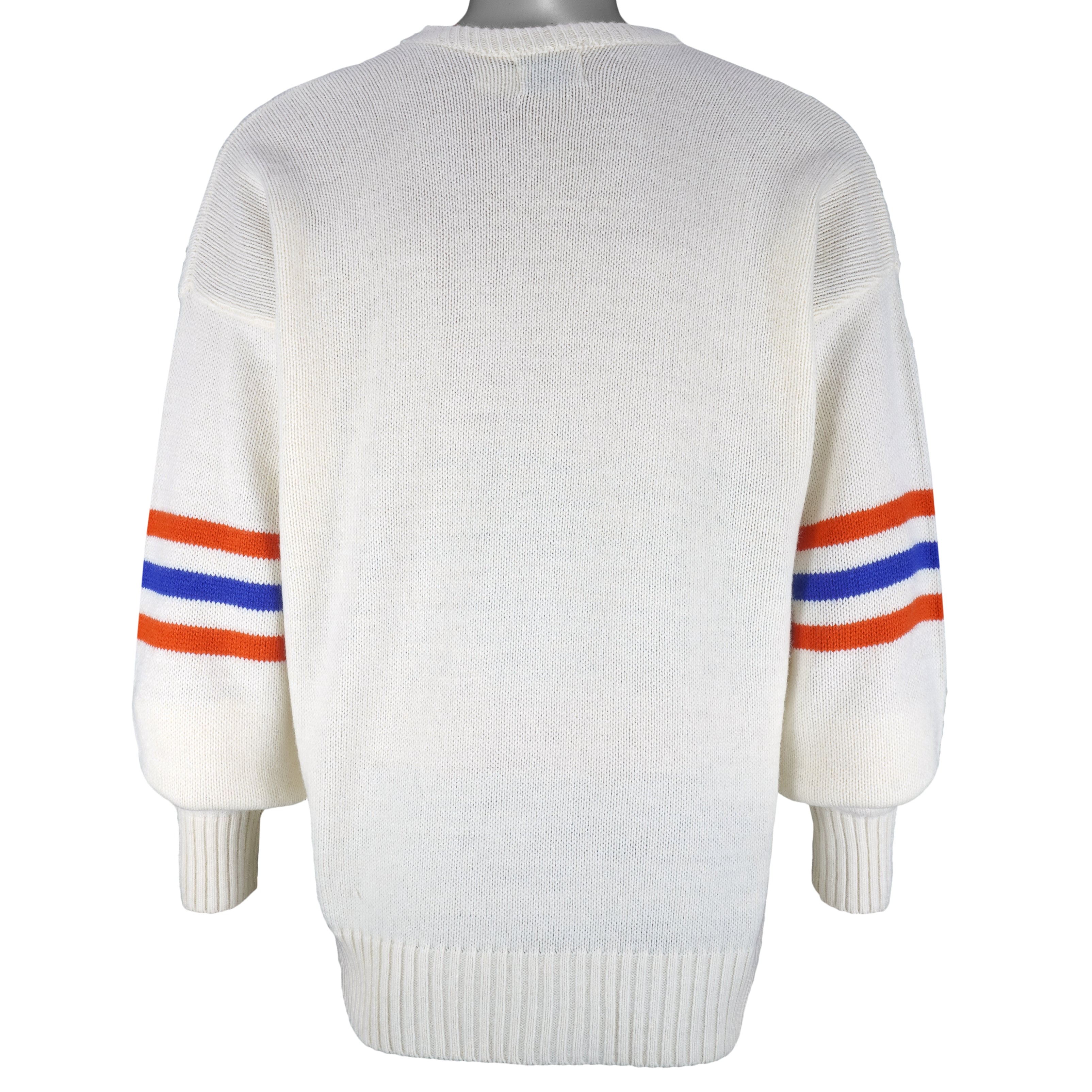 NFL (Cliff Eagle) - Denver Broncos Crew Neck Sweater 1990s Large Vintage Retro Football