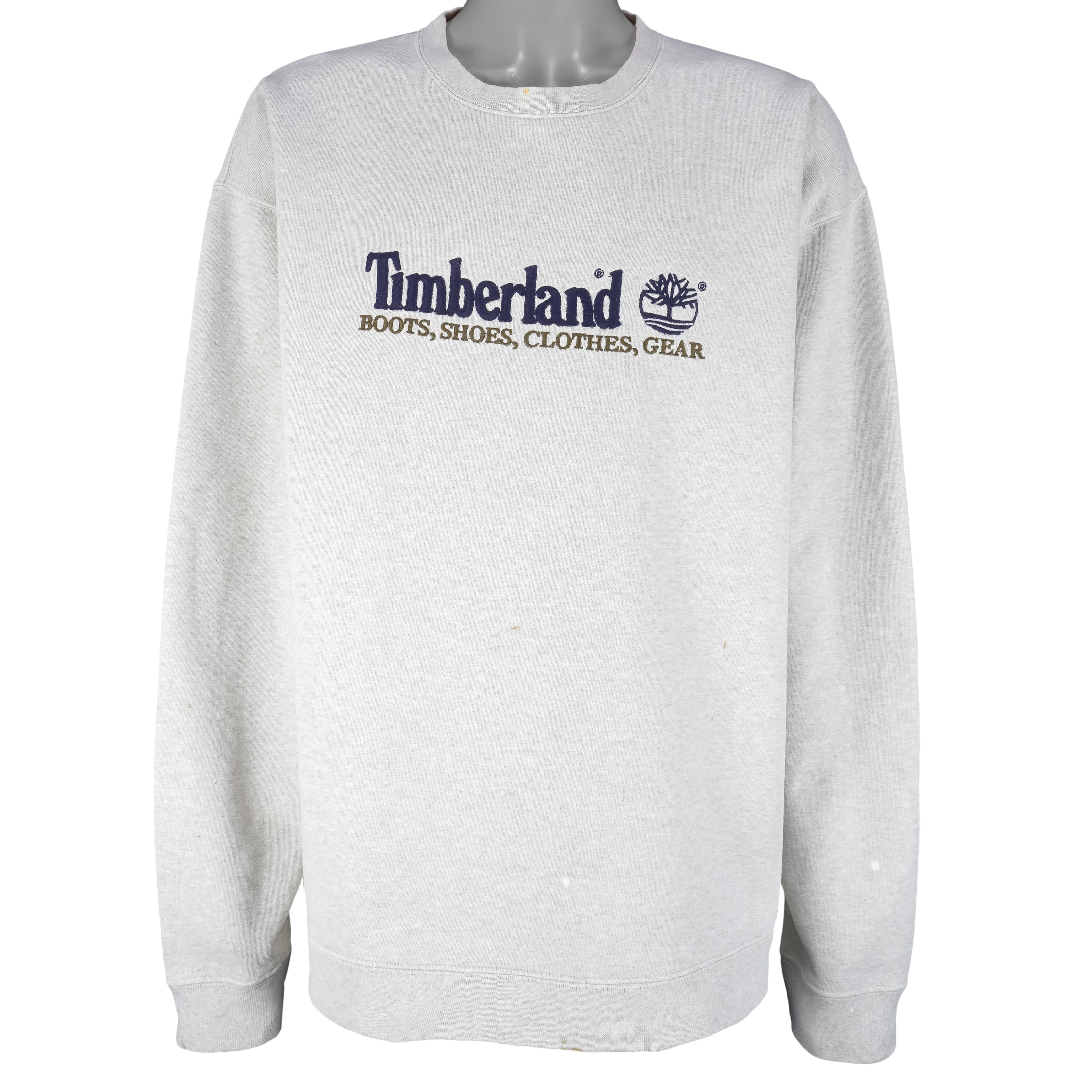 Timberland - Grey Wind Water Earth and Sky Crew Neck Sweatshirt 1990s X-Large Vintage Retro