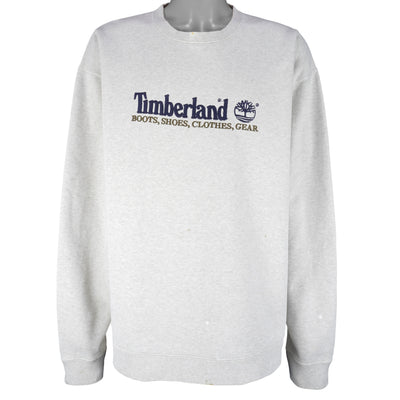 Timberland - Grey Wind Water Earth and Sky Crew Neck Sweatshirt 1990s X-Large