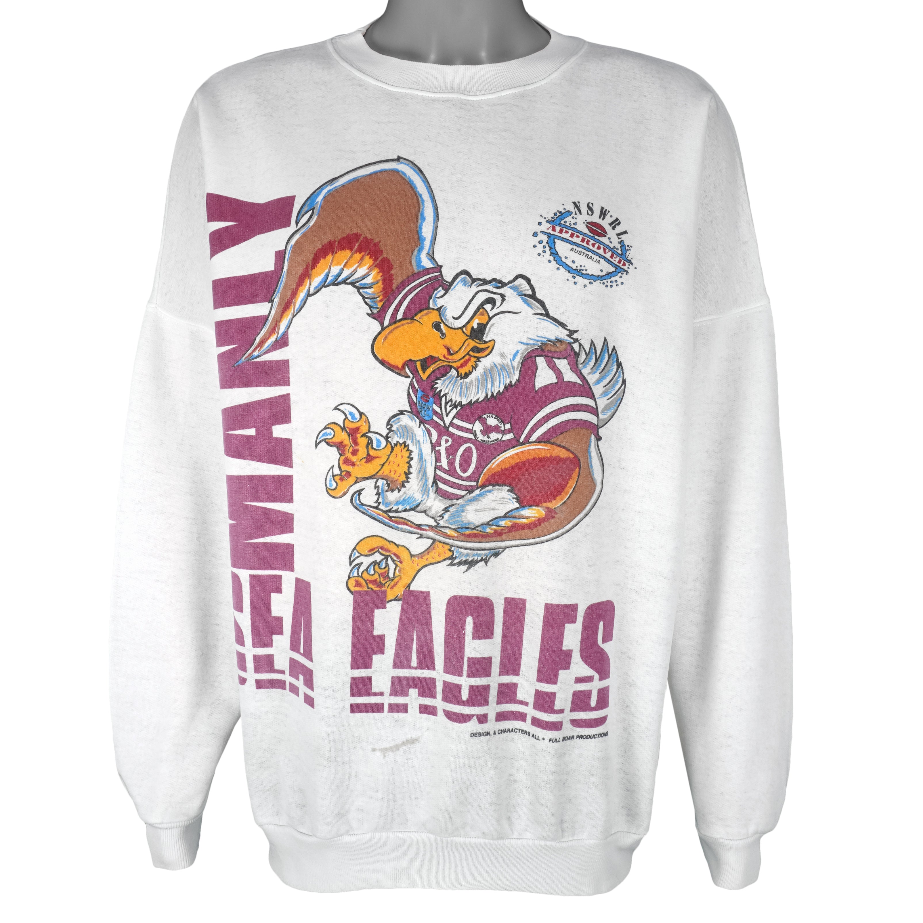 Vintage (NSW RL) - Manly Warringah Sea Eagles Australia Rugby Sweatshirt 1990s X-Large Vintage Retro